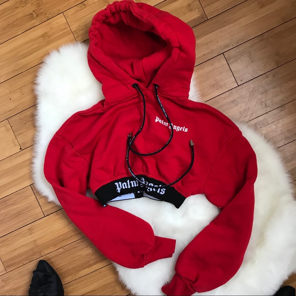 [palm angels] Red cropped sweatshirt bnwot